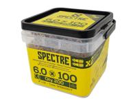 ForgeFix Spectreâ„¢ PZ Compatible Wood Screw CSK ZYP 6.0 x 100mm Tub 200