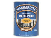 Hammerite Direct to Rust Smooth Finish Metal Paint Yellow 5 Litre