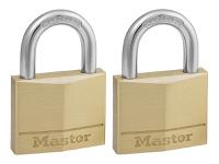 Master Lock Solid Brass 40mm Padlock 4-Pin - Keyed Alike x 2