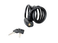 Master Lock Black Self Coiling Keyed Cable 1.8m x 8mm