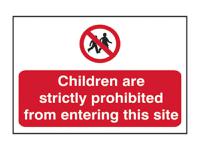 Scan Children Prohibited From Entering Site - PVC Sign 600 x 400mm
