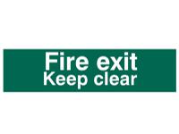 Scan Fire Exit Keep Clear Text Only - PVC Sign 200 x 50mm