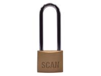Scan Brass Padlock 40mm Long Shackle