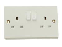 SMJ Switched Socket 2-Gang 13A Trade Pack