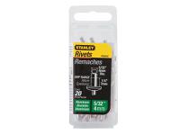STANLEY® 1-PAA54 Aluminium Rivets Medium 4 x 7mm Pack of 20