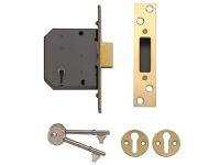 Yale Locks PM552 5 Lever Mortice Deadlock 67mm 2.5in Polished Brass