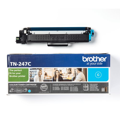 Original Brother TN-247C TN247C Cyan Colour Laser Toner 2300 Page Yield 