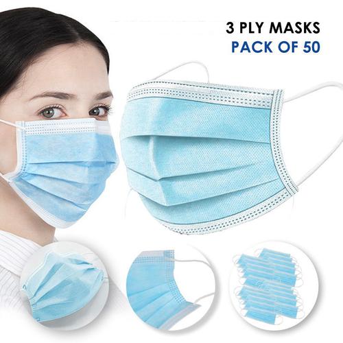 3 Ply Disposable Grade Face Mask (Pack of 50)