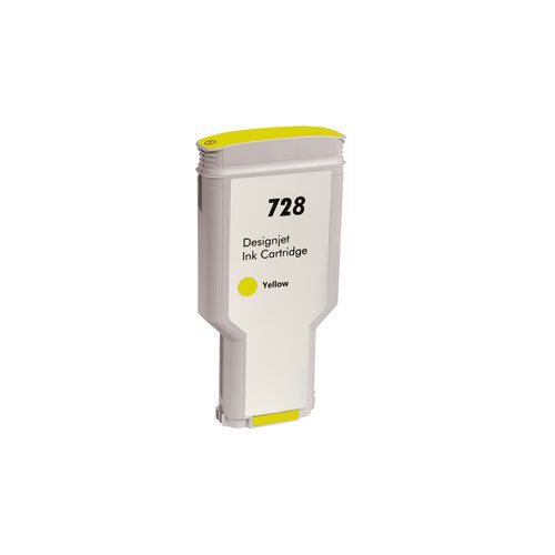 Compatible HP F9K15A 728 Yellow Ink Tank Cartridge 300ml Page Yield 
