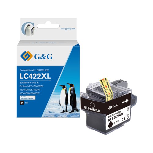 Compatible Brother LC422XLBK Black Ink Tank Cartridge 3000 Page Yield 