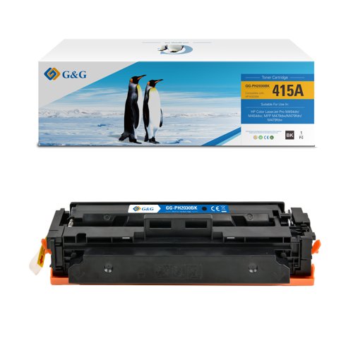 Compatible HP 415A New Chip W2030A Black Toner 2400 Page Yield