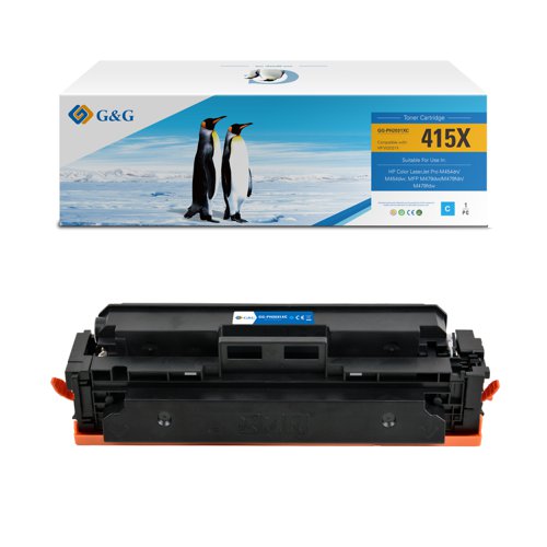 Compatible HP 415X New Chip W2031X Cyan Toner 6000 Page Yield