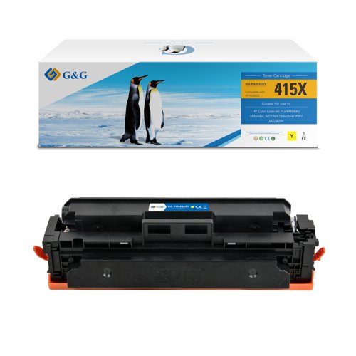Compatible HP 415X reused oem chip W2032X Yellow Toner 6000 Page Yield
