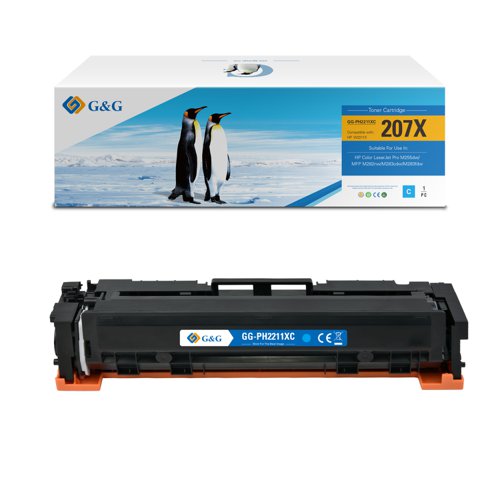 Compatible HP 207X New Chip W2211X Cyan Laser Toner Colour 2450 Page Yield 