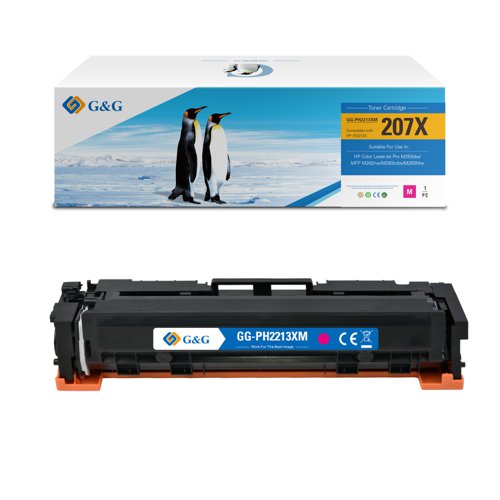 Compatible HP 207X New Chip W2213X Magenta Laser Toner Colour 2450 Page Yield 