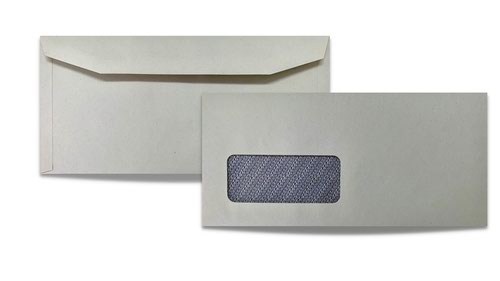 114x235mm 90gsm Recycled White Window Wallet Gummed Seal Envelopes 500 Pack