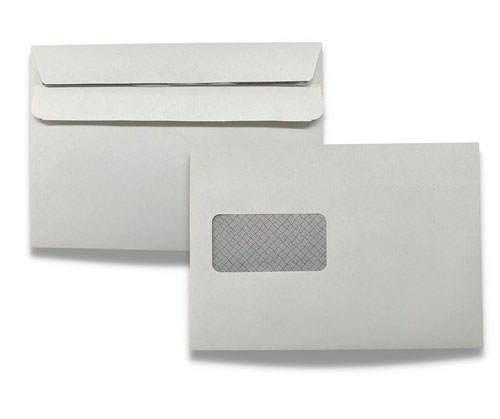 162 x 229mm 100gsm White Recycled Window Wallet Self Seal Envelopes 500 Pack