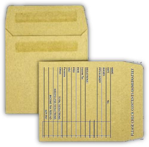 Trimfold Envelopes 108x108mm Manilla 90gsm Wage Pocket Printed Self Seal Envelopes 1,000 Pack