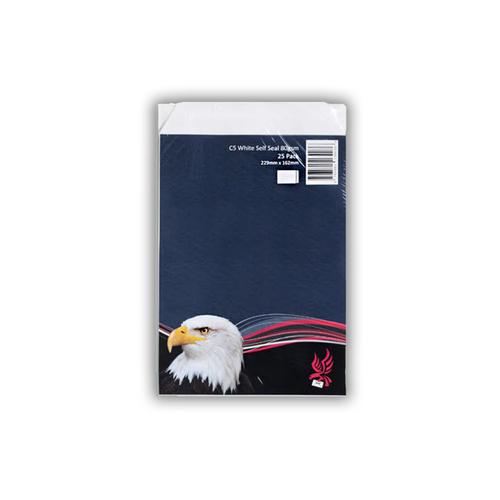 C5 229x162mm 80gsm White Self Seal Envelopes Pack 25's Retail Pack