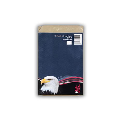 Trimfold Envelopes Treesaver C5 229x162mm Manilla 80gsm Self Seal Envelopes Pack 25's Retail Pack