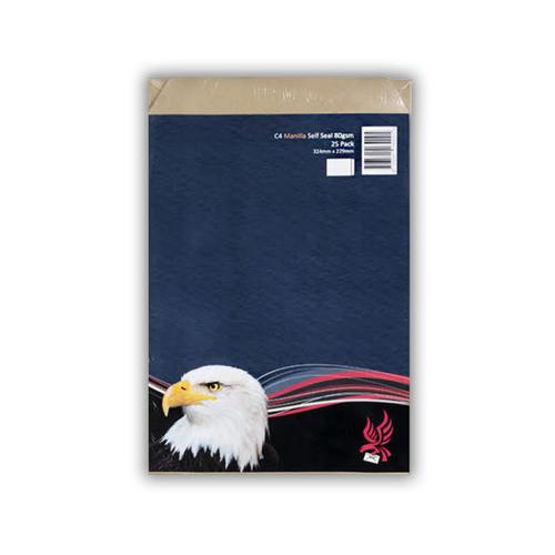 Trimfold Envelopes Treesaver C4 324x229mm Manilla 80gsm Self Seal Pack Envelopes 25's Retail Pack
