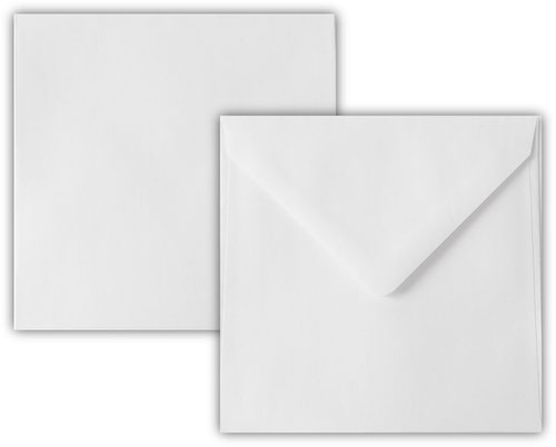155x155mm 100gsm White Wallet Gummed Non Opaqued Diamond Flap Greeting Card Envelopes 500 Pack