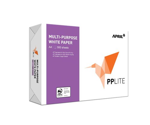 A4 (297 x 210mm) 75gsm White April Copier Paper 500 Sheets/Ream