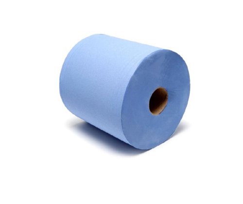 200x178mm 2Ply Centre Feed Blue Roll 120m with 60mm Core - 100% Recycled - 6 Rolls Per Pack