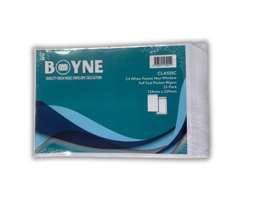 Trimfold Envelopes Boyne Merlin C4 324x229mm White 80gsm Self Seal Envelopes Pack 25's Retail Pack