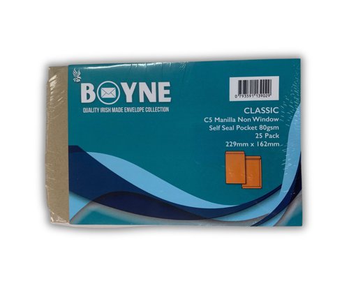 Trimfold Envelopes Boyne Treesaver C5 229x162mm Manilla 80gsm Self Seal Envelopes Pack 25's Retail Pack