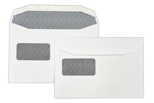 162x240mm 90gsm White Reverse Window Gummed Wallet Envelopes Laser Guaranteed 500 Pack
