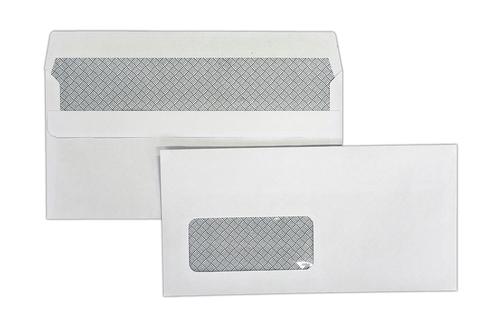 DL 110x220mm Merlin White 80gsm Window Opaqued Self Seal Wallet Envelopes 1000 Pack