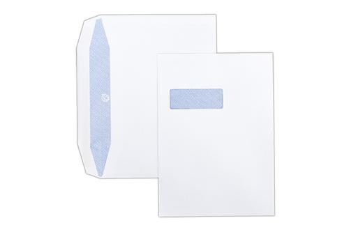 1W74LG - 229x324mm 100gsm White Window Gummed Wallet Envelopes Laser Guaranteed 250 Pack