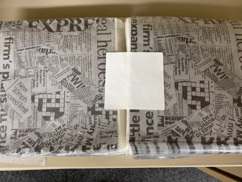 White Newspaper Printed 2-Open Sided Burger Bag 172x162x55mm Pack 1000