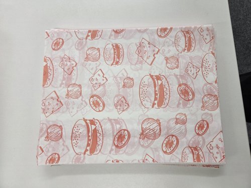 Greaseproof Paper Printed Red Burger Wraps 250x320x45mm Pack 1000