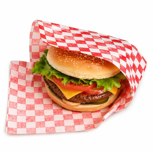 Gingham Red Printed 2-Open Sided Burger Bag 175x162x55mm Pack 1000