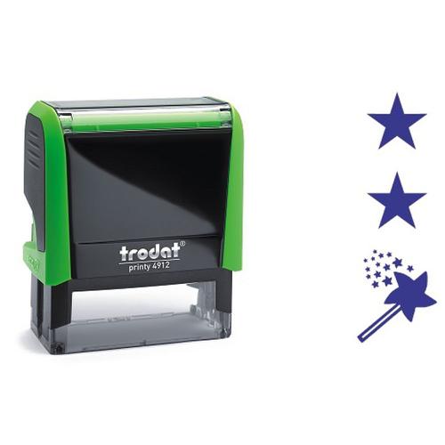 Trodat Printy 4912 Teachers Stamper for Marking - 2 stars and a wish, Imprint Area 45 x 17 mm - Violet Ink