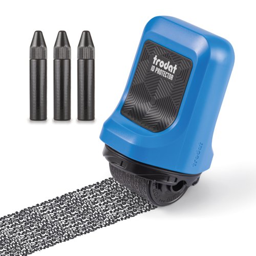 Trodat ID Protector Ink Roller – Identity Theft Protection Roller Stamp - incl. 3 Refill Inks