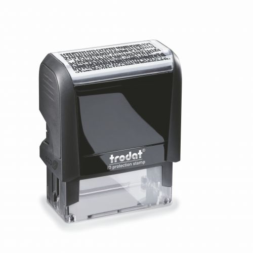 Trodat Identity Protection Self-inking Stamp will create a scrambled impression in black ink, ideal for concealing important information. 53905