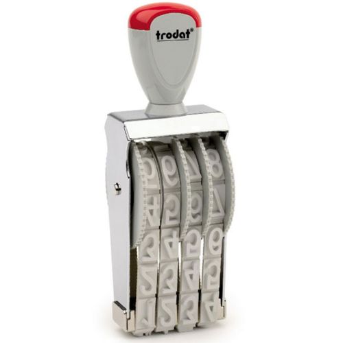 Trodat Classic Line 1554 Numberer - This stamp features 4 adjustable bands each with a character size of 5mm perfect for use at a large event.