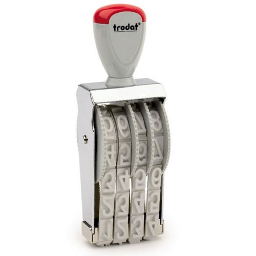 Trodat Classic Line 1574 Numberer - This stamp features 4 adjustable bands each with a character size of 7mm perfect for use at a large event.