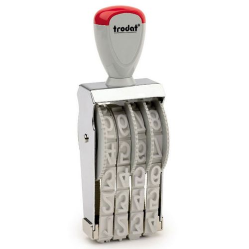 Trodat Classic Line 15184 Numberer - This stamp features 4 adjustable bands each with a character size of 18mm perfect for use at a large event.