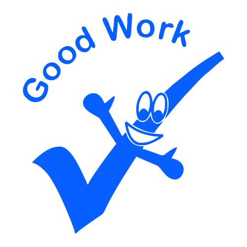 Trodat Classmates Education Stamp - Perfect for in the classroom, this self-inking stamp features the phrase 'GOOD WORK' alongside the image of a tick