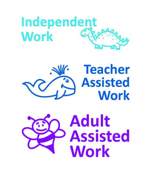 Trodat 3-in-1 Teachers' Stampstack - Work 4 (Independent Work; Teacher Assisted Work; Adult Assisted Work)