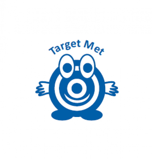 Trodat Classmates Education Stamp - Perfect for in the classroom, this self-inking stamp features the phrase 'TARGET MET' and the image of a target.