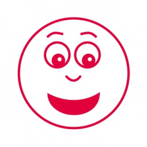 Trodat Classmates Education Stamp - For encouraging the pupils to produce good work, this self-inking stamp features a smiley face with no dimples.