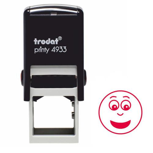 Trodat Classmates Education Stamp - For encouraging the pupils to produce good work, this self-inking stamp features a smiley face with no dimples.