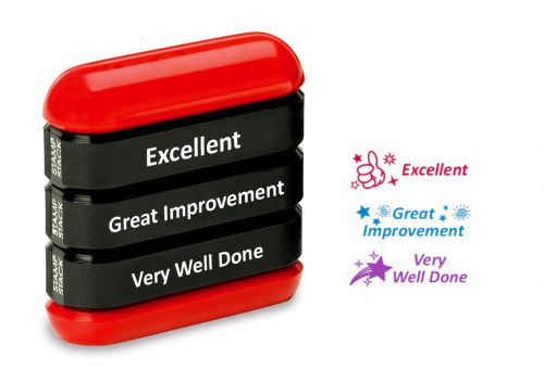 Trodat Teachers Stampstack - Excellent; Great Improvement; Very Well Done