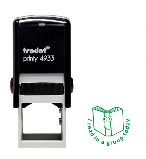 Trodat Teachers Stamp -I read in a group today - Green