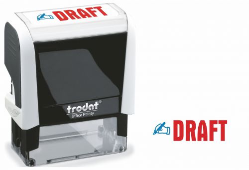 Trodat Office Printy Word Stamp DRAFT Red/Blue Code 77297